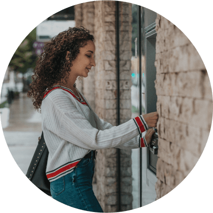 Woman at ATM